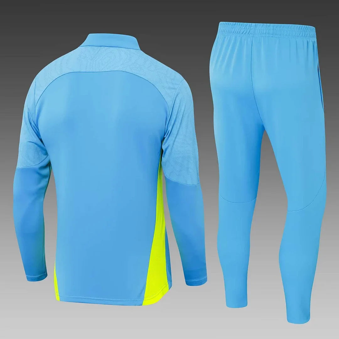 2024/2025 Manchester City Half-Pull Training Suit Blue Football Shirt