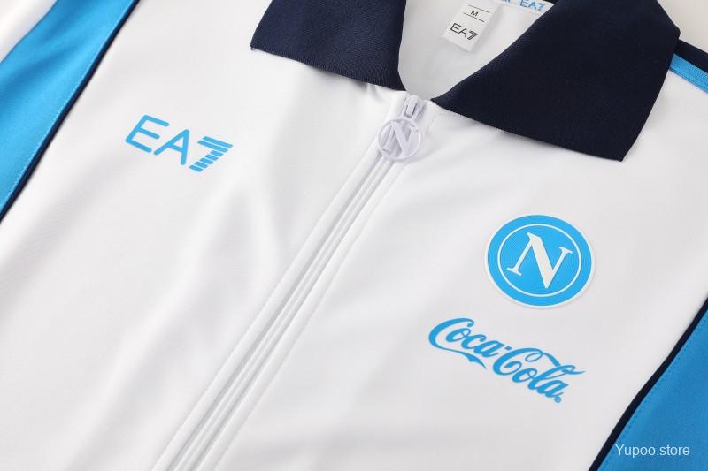 2025/26 Napoli Dark Blue and White Tracksuit