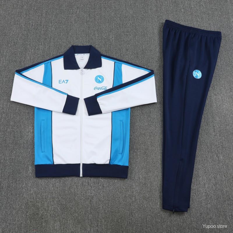 2025/26 Napoli Dark Blue and White Tracksuit