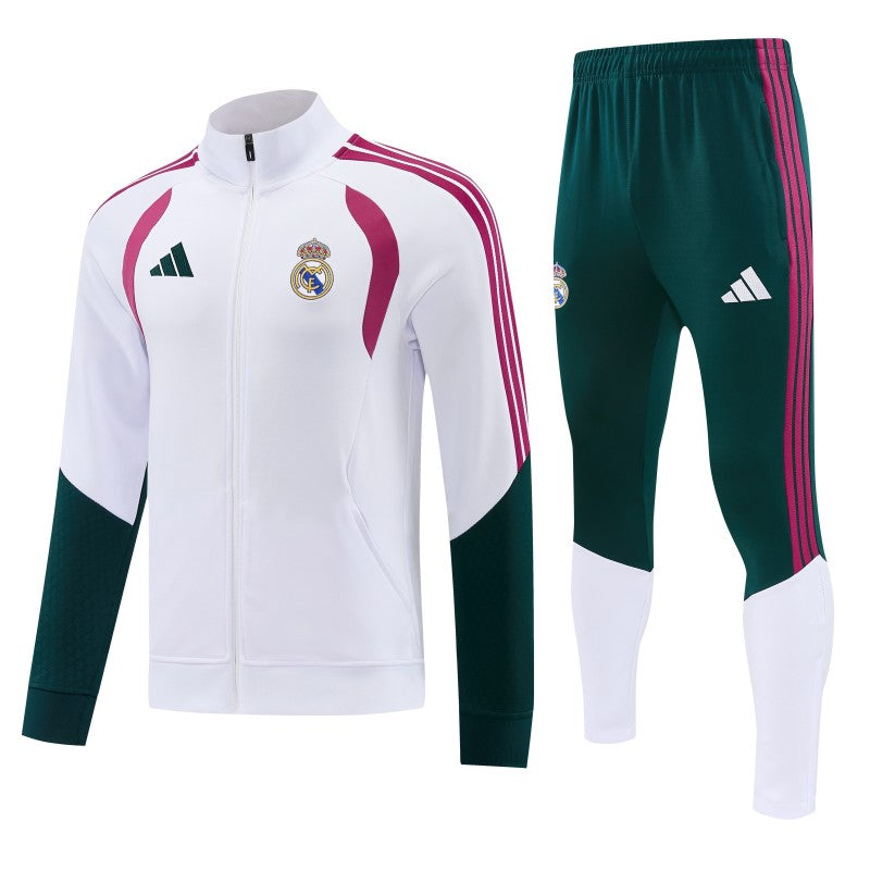 2026/27 Real Madrid White and Green Tracksuit
