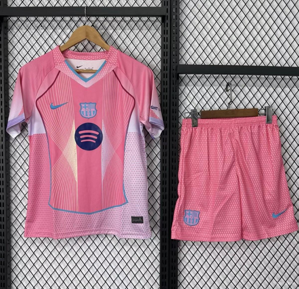 2025/26 Barcelona Special Edition Pink Jersey kids