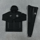 2025/26 Chelsea Black Tracksuit with hoodie