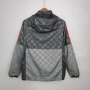 Liverpool Windbreaker Black-Grey Plaid Soccer Jersey