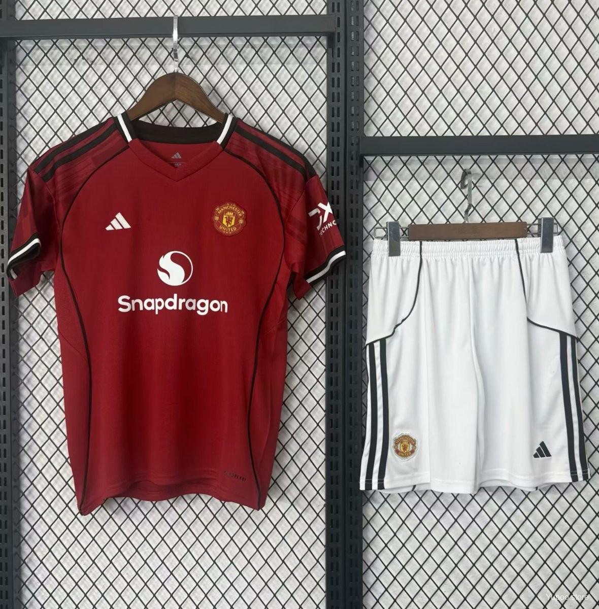 2025/26 Manchester United Home Jersey kids