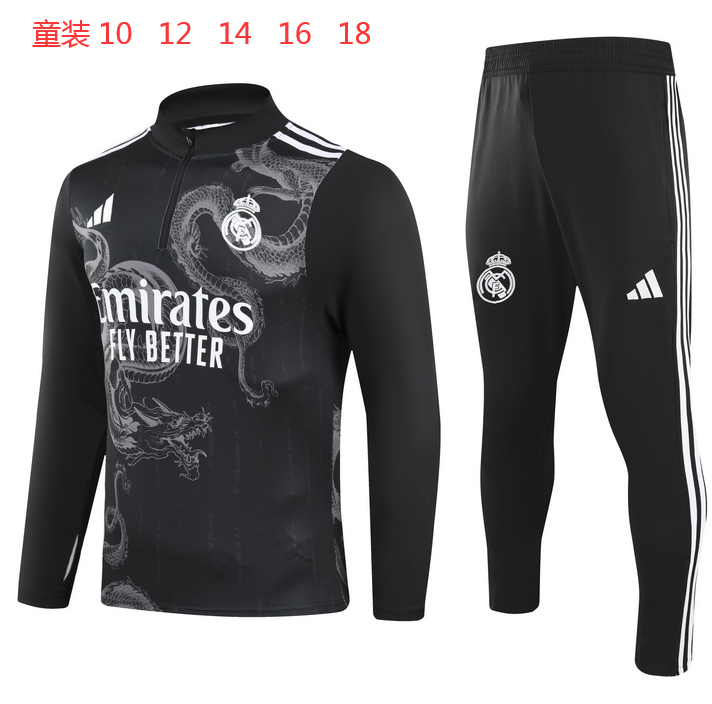 Tuta Real Madrid 2024 Nera con dragone bianco